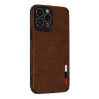 Newface iPhone 13 Pro Max Kılıf Loop Deri Silikon - Kahverengi
