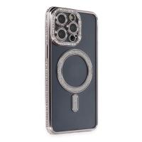 Newface iPhone 14 Pro Kılıf Joke Simli Magneticsafe Kılıf - Gri