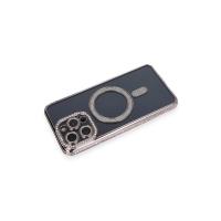 Newface iPhone 14 Pro Kılıf Joke Simli Magneticsafe Kılıf - Gri