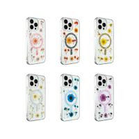 Newface iPhone 15 Pro Kılıf Daisy Simli Magsafe Kapak - Mor