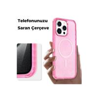 Newface iPhone 15 Plus Kılıf Star Magsafe Kapak - Pembe