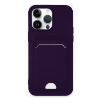 Newface iPhone 14 Pro Kılıf Kelvin Kartvizitli Silikon - Derin Mor