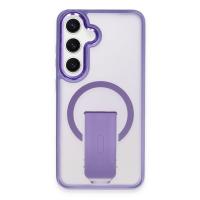 Newface Samsung Galaxy S24 Tork Magsafe Standlı Kapak - Derin Mor