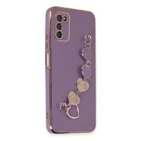 Newface Samsung Galaxy A03S Kılıf Esila Silikon - Mor