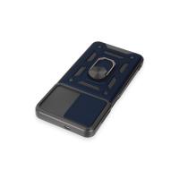 Newface Samsung Galaxy A14 4G Kılıf Pars Lens Yüzüklü Silikon - Lacivert