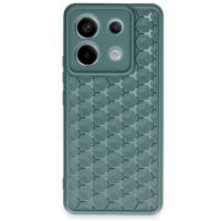 Newface Xiaomi Redmi Note 13 Pro 5G Kılıf Petek Silikon Kapak - Koyu Yeşil