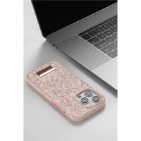 Onegif iPhone 15 Pro Bright Simli Kapak - Gold