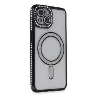 Newface iPhone 13 Kılıf Joke Simli Magneticsafe Kılıf - Siyah