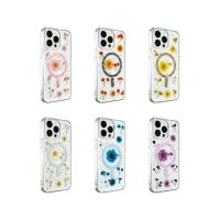 Newface iPhone 15 Pro Kılıf Daisy Simli Magsafe Kapak - Mor