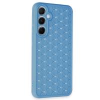 Newface Samsung Galaxy A25 5G Kılıf Petek Silikon Kapak - Mavi