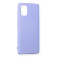 Newface Samsung Galaxy A71 Kılıf Nano içi Kadife Silikon - Lila