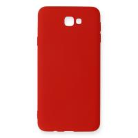 Newface Samsung Galaxy J7 Prime Kılıf Nano içi Kadife Silikon - Kırmızı