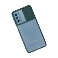 Newface Samsung Galaxy M52 5G Kılıf Palm Buzlu Kamera Sürgülü Silikon - Yeşil