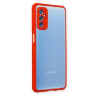Newface Samsung Galaxy M52 5G Kılıf Miami Şeffaf Silikon - Kırmızı