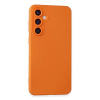 Newface Samsung Galaxy S24 Kılıf Nano içi Kadife Silikon - Turuncu