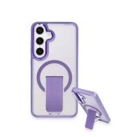 Newface Samsung Galaxy S24 Tork Magsafe Standlı Kapak - Derin Mor