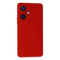 Newface Vivo Y27 Kılıf Nano içi Kadife Silikon - Kırmızı